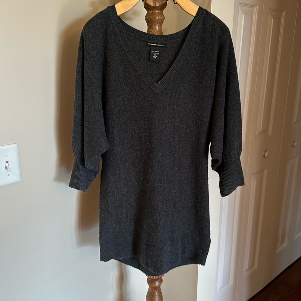 New York & Company V-Neck Tunic Sweater